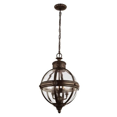 Adams 3 Light Pendant Chandelier in British Bronze FE-ADAMS-3P-BRZ