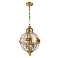 Adams 3 Light Pendant Chandelier in Burnished Brass FE-ADAMS-3P-BB