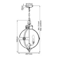 Adams 3 Light Pendant Chandelier in Burnished Brass FE-ADAMS-3P-BB