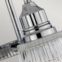 Addison 2 Light Wall Light IP44 Polished Chrome with Ribbed Glass QN-ADDISON2-BATH