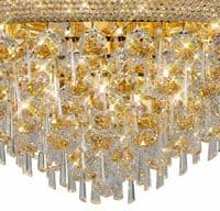 Adrian Ceiling 16 Light E14 Gold and Crystal 26.6kg
