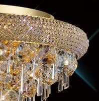 Adrian Ceiling 16 Light E14 Gold and Crystal 26.6kg