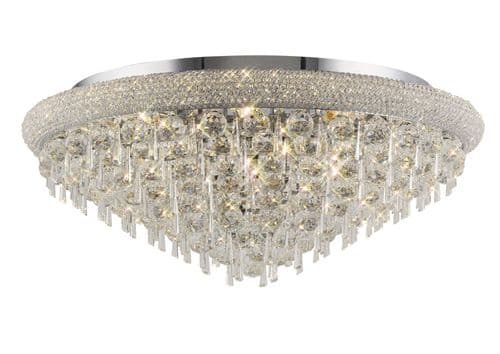 Adrian Ceiling 16 Light E14 Polished Chrome and Crystal 24.1kg