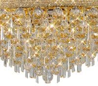 Adrian Ceiling 18 Light E14 Gold and Crystal 37.3kg