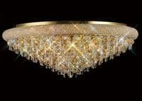 Adrian Ceiling 18 Light E14 Gold and Crystal 37.3kg