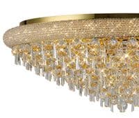 Adrian Ceiling 18 Light E14 Gold and Crystal 37.3kg