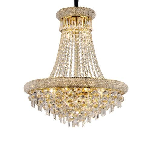 Adrian Pendant 13 Light E14 Gold and Crystal 18.2kg