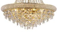 Adrian Pendant 13 Light E14 Gold and Crystal 18.2kg