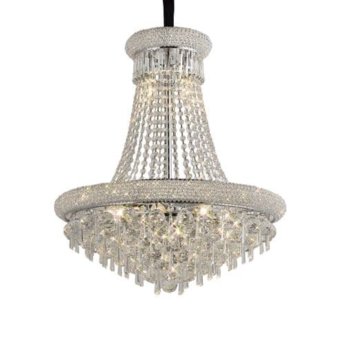 Adrian Pendant 13 Light E14 Polished Chrome and Crystal 18.2kg