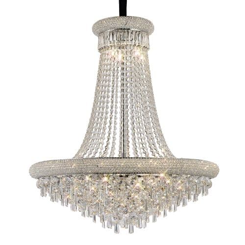 Adrian Pendant 18 Light E14 Polished Chrome and Crystal 28.6kg