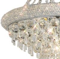 Adrian Pendant 3 Tier 29 Light E14 Polished Chrome and Crystal (Pallet Only), Requires Construction