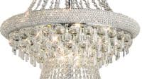 Adrian Pendant 3 Tier 29 Light E14 Polished Chrome and Crystal (Pallet Only), Requires Construction