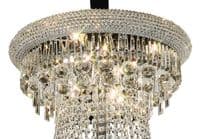 Adrian Pendant 3 Tier 37 Light E14 Polished Chrome and Crystal (Pallet Only), Requires Construction