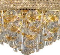 Adrian Ceiling 6 Light E14 Gold and Crystal