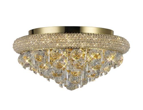 Adrian Ceiling 6 Light E14 Gold and Crystal