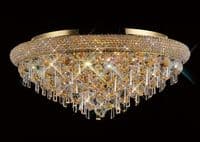 Adrian Ceiling 9 Light E14 Gold and Crystal
