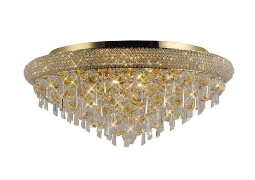 Adrian Ceiling 9 Light E14 Gold and Crystal