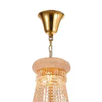 Adrian Crystal Chandelier Pendant 4 Layer Spiral 49 Light E14 Gold/Crystal