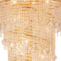 Adrian Crystal Chandelier Pendant 4 Layer Spiral 49 Light E14 Gold/Crystal
