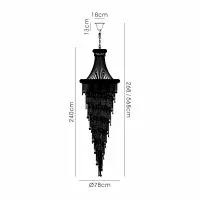 Adrian Crystal Chandelier Pendant 4 Layer Spiral 49 Light E14 Gold/Crystal