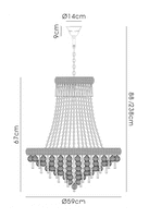 Adrian Pendant 13 Light E14 Gold and Crystal 18.2kg