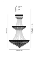 Adrian Pendant 3 Tier 29 Light E14 Polished Chrome and Crystal (Pallet Only), Requires Construction