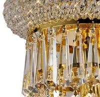 Adrian Pendant 9 Light E14 Gold and Crystal