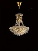 Adrian Pendant 9 Light E14 Gold and Crystal