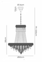 Adrian Pendant 9 Light E14 Gold and Crystal