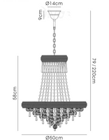Adrian Pendant 9 Light E14 Polished Chrome and Crystal
