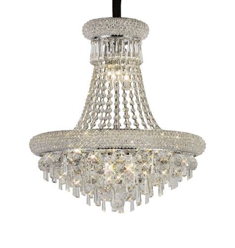 Adrian Pendant 9 Light E14 Polished Chrome and Crystal