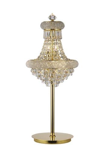 Adrian Table Lamp 5 Light E14 Gold and Crystal