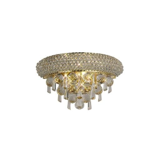 Adrian Wall Lamp Small 2 Light E14 Gold and Crystal