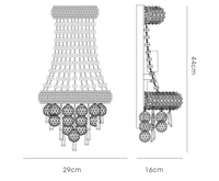 Adrian Wall Lamp Tall 3 Light E14 Gold and Crystal