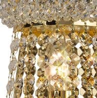 Adrian Wall Lamp Tall 3 Light E14 Gold and Crystal