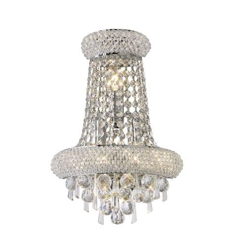 Adrian Wall Lamp Tall 3 Light E14 Polished Chrome and Crystal