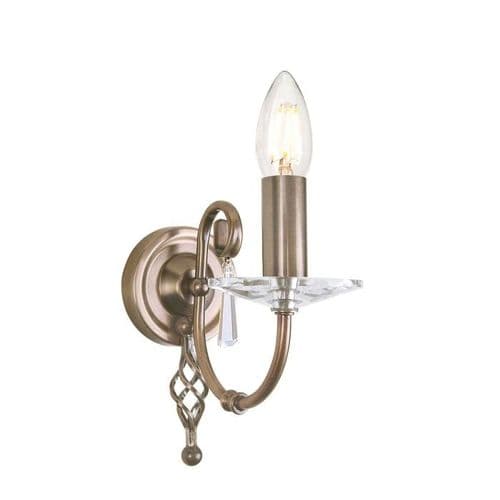 Aegean 1 Light Wall Light in Aged Brass AG1-AGED-BRASS