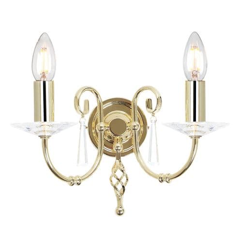 Aegean 2 Light Wall Light in Polished Brass AG2-POL-BRASS