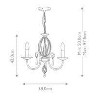 Aegean 3 Light Chandelier in Polished Brass AG3-POL-BRASS