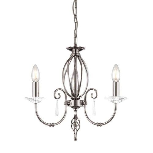 Aegean 3 Light Chandelier in Polished Nickel AG3-POL-NICKEL