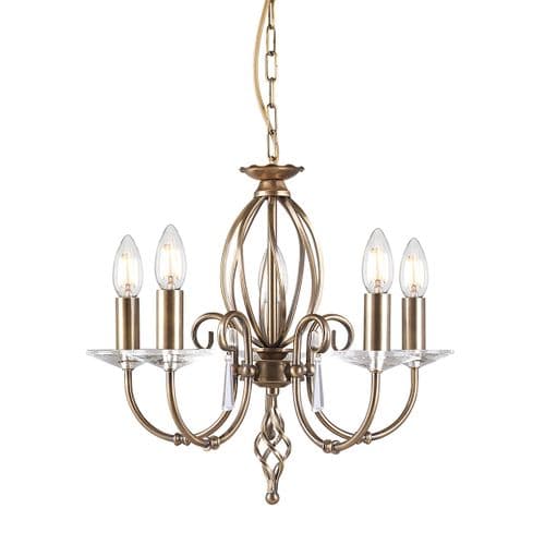 Aegean 5 Light Chandelier in Aged Brass AG3-AGED-BRASS