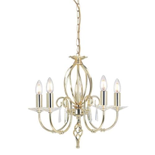 Aegean 5 Light Chandelier in Polished Brass AG5-POL-BRASS