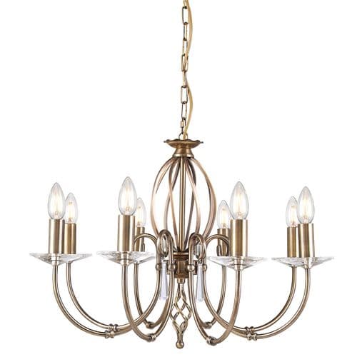 Aegean 8 Light Chandelier in Aged Brass AG8-AGED-BRASS