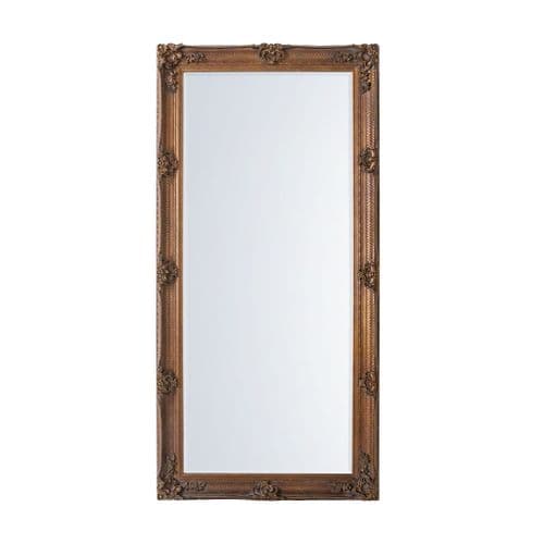 Aged gold wood rectangle leaner mirror FOE109495