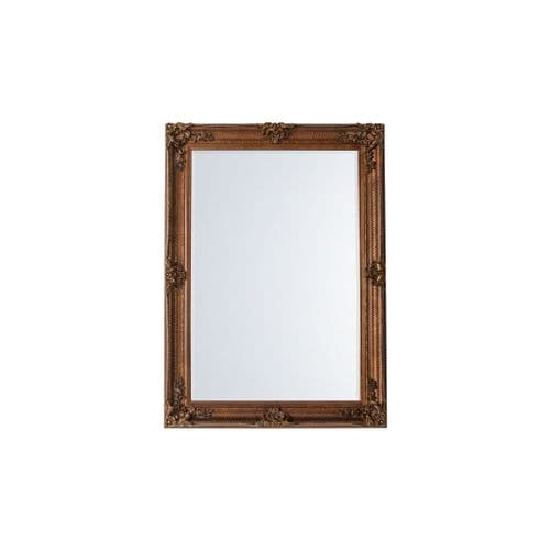 Aged gold wood rectangle mirror FOE109497