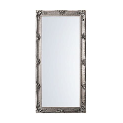 Aged silver wood rectangle leaner mirror FOE109496