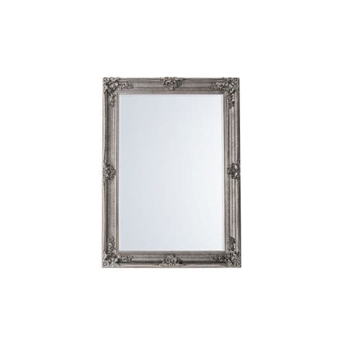 Aged silver wood rectangle mirror FOE109498