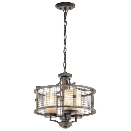 Ahrendale 3 Light Duo Chandelier Light Brown Iron Mesh KL-AHRENDALE3