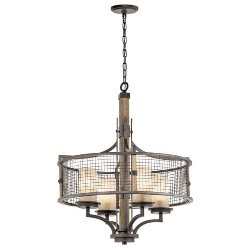 Ahrendale 4 Light Chandelier Light Brown Iron Mesh KL-AHRENDALE4