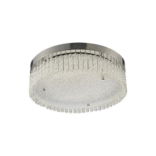 Aiden 40cm Large Round Flush Ceiling 21W 1900lm LED 4200K Polished Chrome/Glass